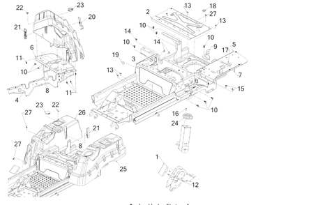 Platform Diagram and Parts List for Z-FORCESZ60KH (17BSDGHD010)(2018) Cub Cadet Lawn Tractor